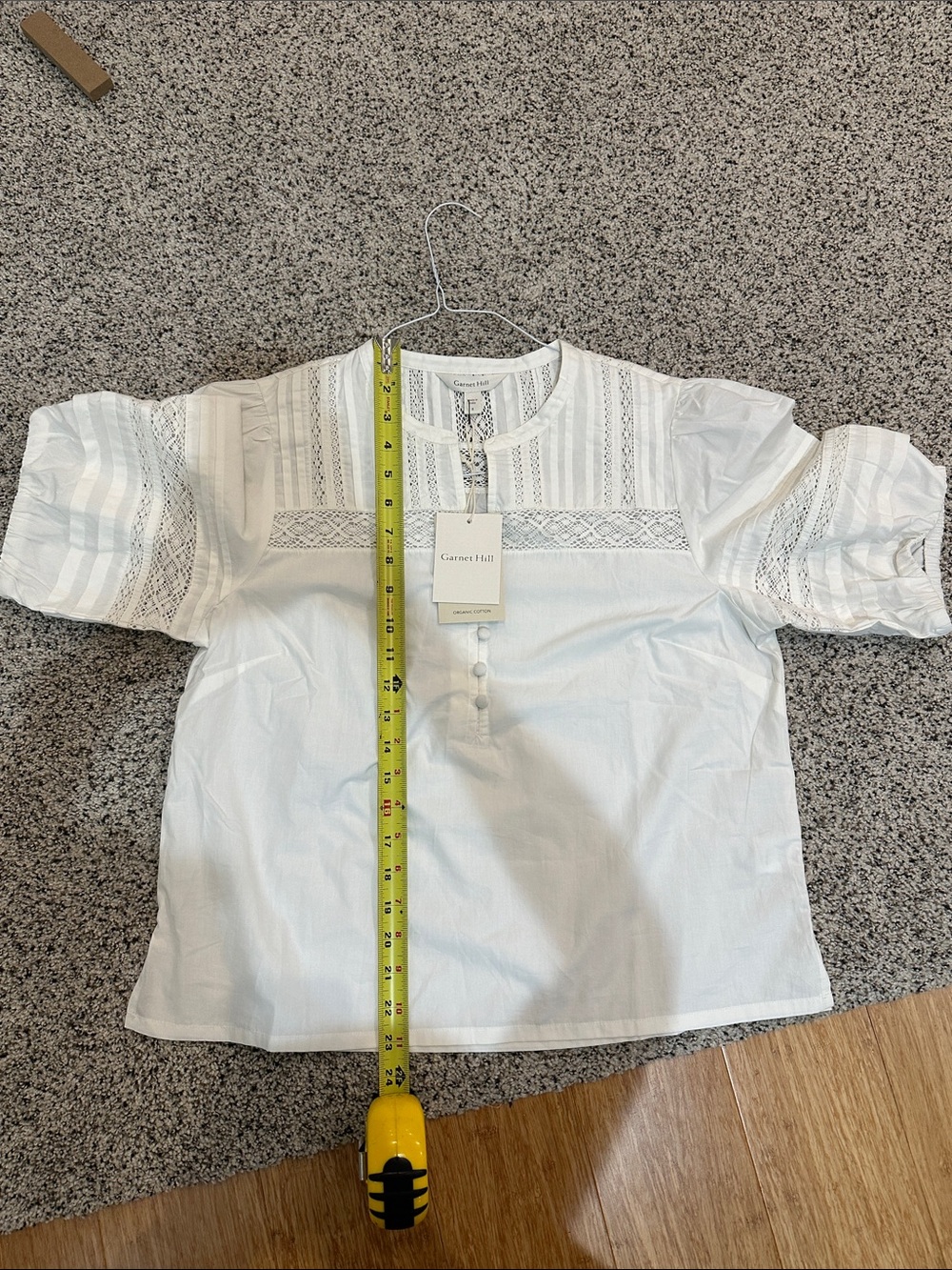 Garnet Hill Tali Organic-Cotton Lace-Detail Top NWT - Picture 10 of 10